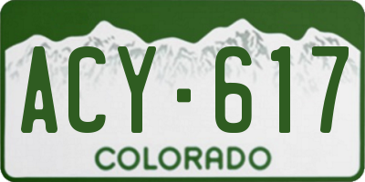 CO license plate ACY617