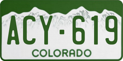 CO license plate ACY619