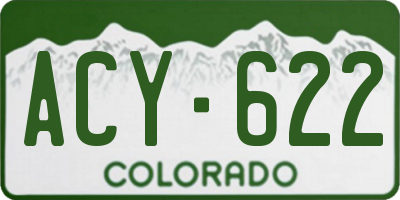 CO license plate ACY622
