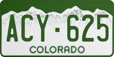 CO license plate ACY625