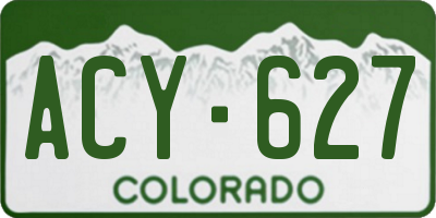 CO license plate ACY627