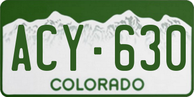 CO license plate ACY630