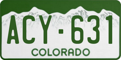 CO license plate ACY631