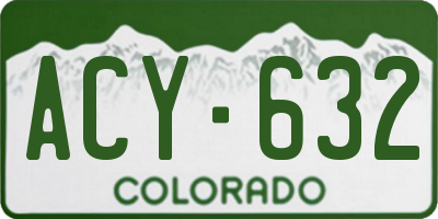 CO license plate ACY632