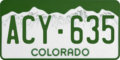 CO license plate ACY635