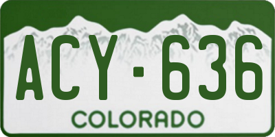 CO license plate ACY636