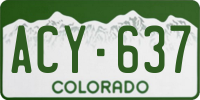 CO license plate ACY637