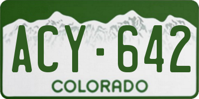 CO license plate ACY642