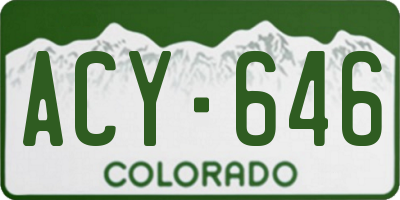 CO license plate ACY646
