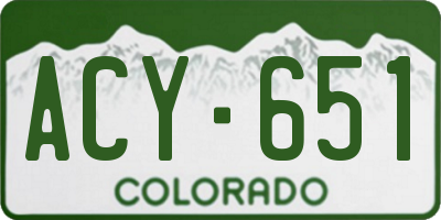 CO license plate ACY651