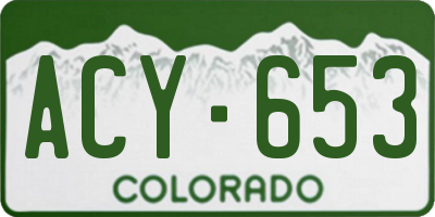 CO license plate ACY653