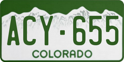 CO license plate ACY655