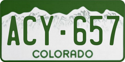 CO license plate ACY657