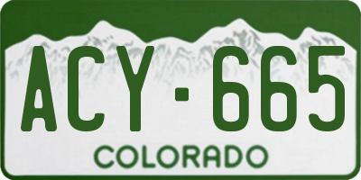 CO license plate ACY665