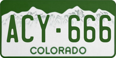 CO license plate ACY666