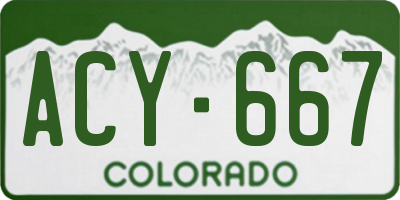 CO license plate ACY667