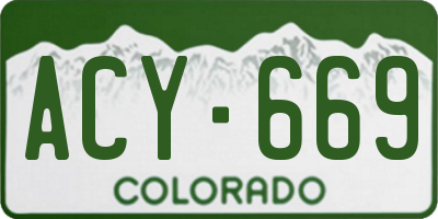 CO license plate ACY669