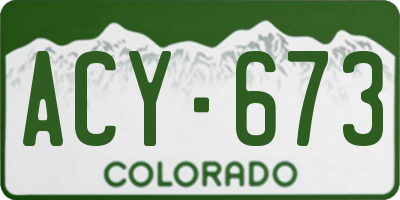 CO license plate ACY673