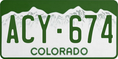 CO license plate ACY674