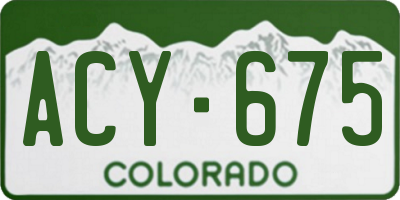 CO license plate ACY675