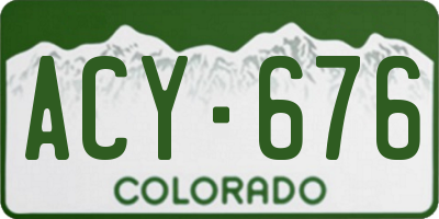 CO license plate ACY676