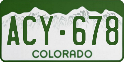 CO license plate ACY678