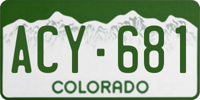 CO license plate ACY681
