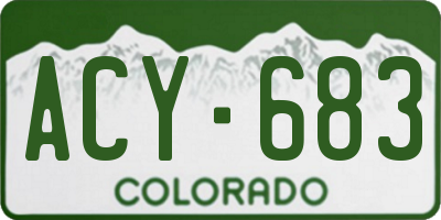 CO license plate ACY683