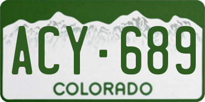 CO license plate ACY689