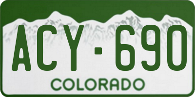 CO license plate ACY690