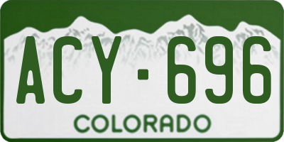 CO license plate ACY696