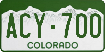 CO license plate ACY700