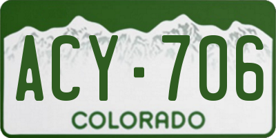 CO license plate ACY706