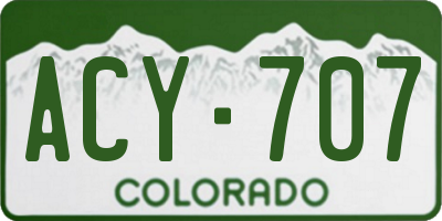 CO license plate ACY707