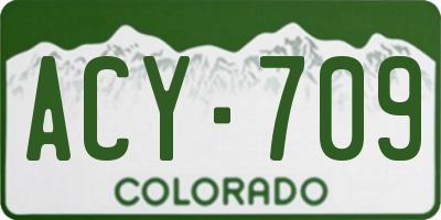 CO license plate ACY709