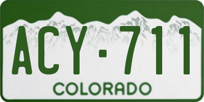 CO license plate ACY711
