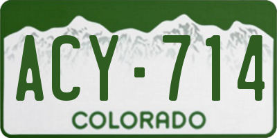 CO license plate ACY714