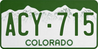 CO license plate ACY715