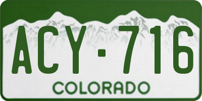 CO license plate ACY716