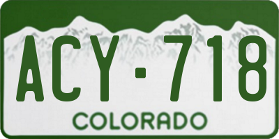 CO license plate ACY718