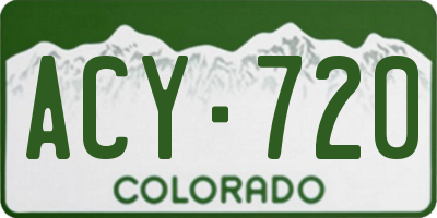 CO license plate ACY720