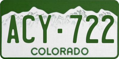 CO license plate ACY722
