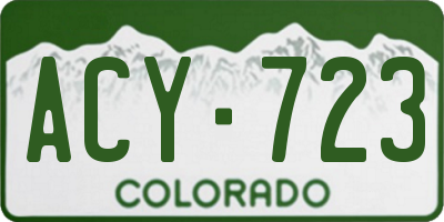 CO license plate ACY723