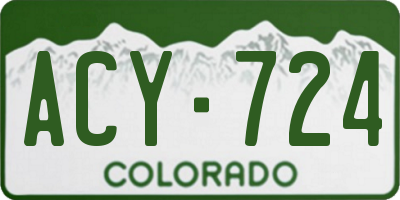 CO license plate ACY724