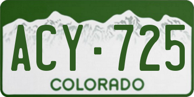 CO license plate ACY725