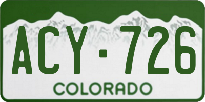 CO license plate ACY726