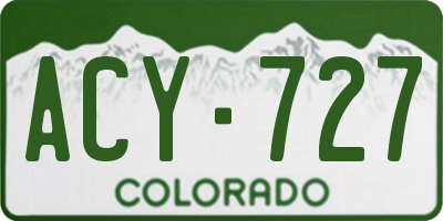 CO license plate ACY727