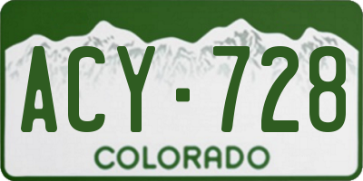 CO license plate ACY728