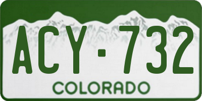 CO license plate ACY732