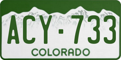 CO license plate ACY733